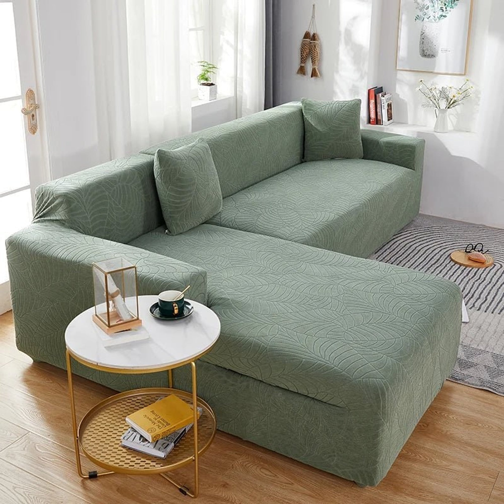 Sofalock Custom-Fit Polyester L-Shaped Sofa Cover - Image 3