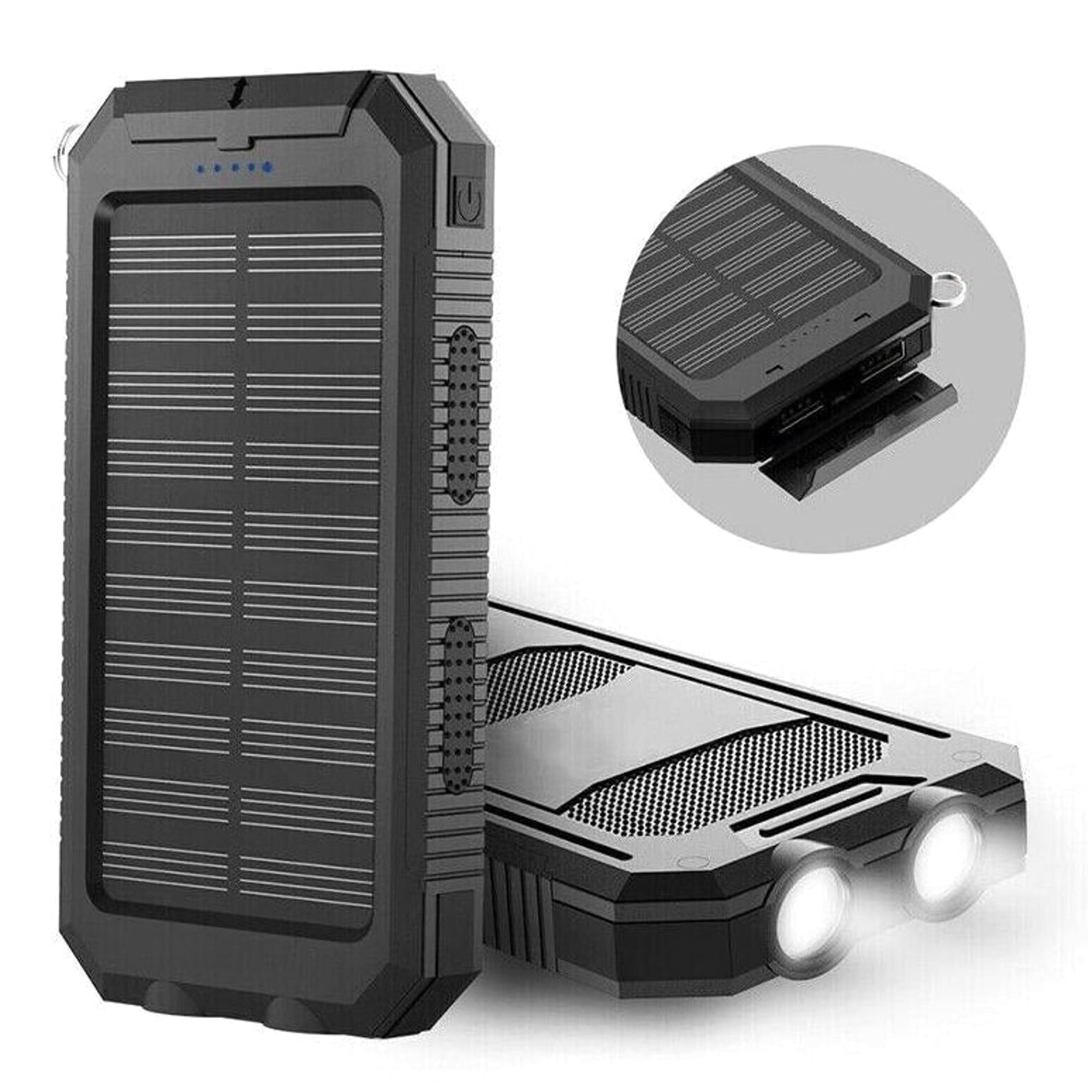 Solar Charger Power Bank With Dual USB Ports IP44 Waterproof And LED Flashlight - Image 13
