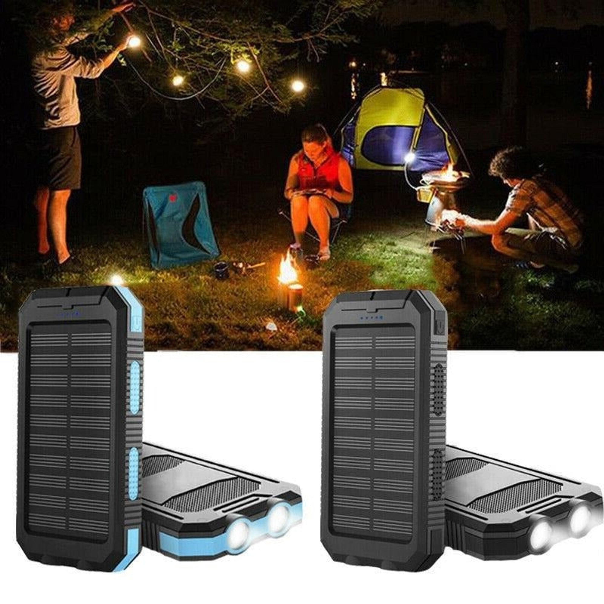Solar Charger Power Bank With Dual USB Ports IP44 Waterproof And LED Flashlight - Image 9