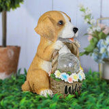 Solar Dog Statue With LED Light Outdoor Garden Patio Decor Automatic On And Off Warm White Light - Image 3