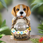 Solar Dog Statue With LED Light Outdoor Garden Patio Decor Automatic On And Off Warm White Light - Image 4