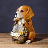 Solar Dog Statue With LED Light Outdoor Garden Patio Decor Automatic On And Off Warm White Light - Image 5