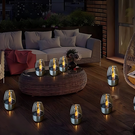 Solar Flameless Candle Dome-shaped Glass Waterproof LED - Image 5