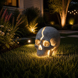 Solar Garden Light Skull Polyresin Warm White LED Outdoor Decoration - Image 2
