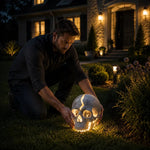 Solar Garden Light Skull Polyresin Warm White LED Outdoor Decoration - Image 3