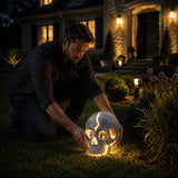 Solar Garden Light Skull Polyresin Warm White LED Outdoor Decoration - Image 3