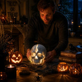 Solar Garden Light Skull Polyresin Warm White LED Outdoor Decoration - Image 5