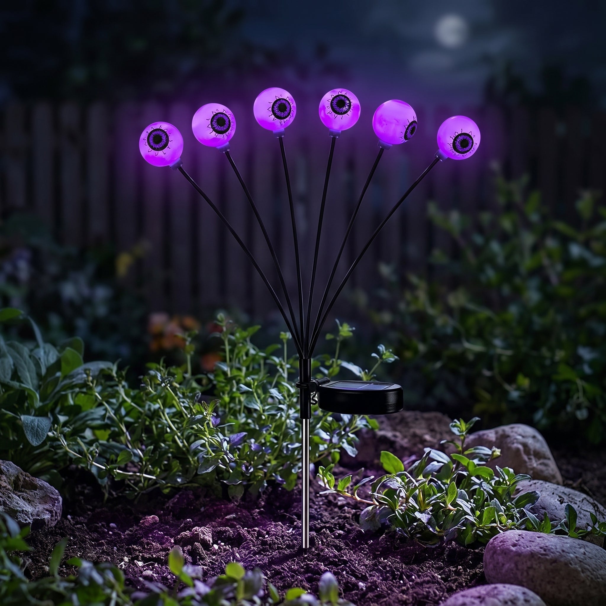 Halloween Solar Lights Garden Decor Stakes Eyeball Plastic Outdoor Yard - Image 3