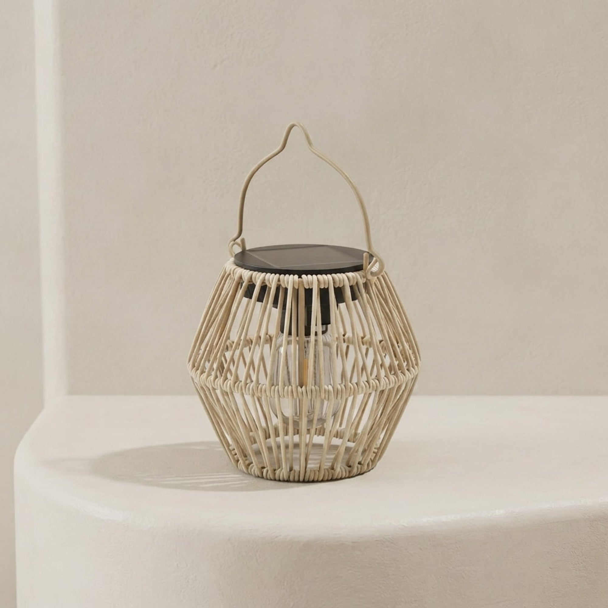 Solar Lantern Woven Basket Portable Outdoor Light - Image 1