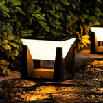 Solar Outdoor Light Modern Geometric Black White Plastic - Image 4