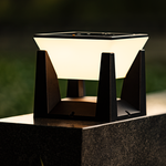 Solar Outdoor Light Modern Geometric Black White Plastic - Image 9