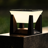 Solar Outdoor Light Modern Geometric Black White Plastic - Image 9