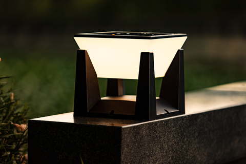 Solar Outdoor Light Modern Geometric Black White Plastic - Image 9