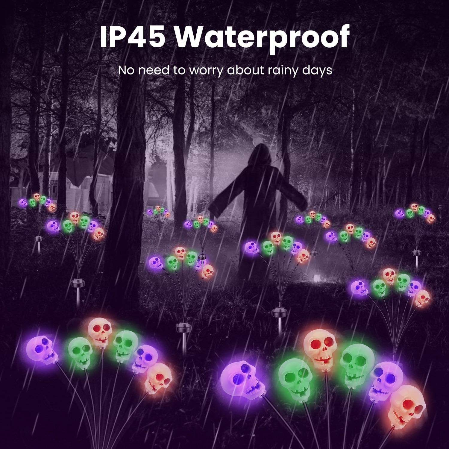 Solar Powered Halloween Pathway Decorations With Multi-Color Stakes - Image 10