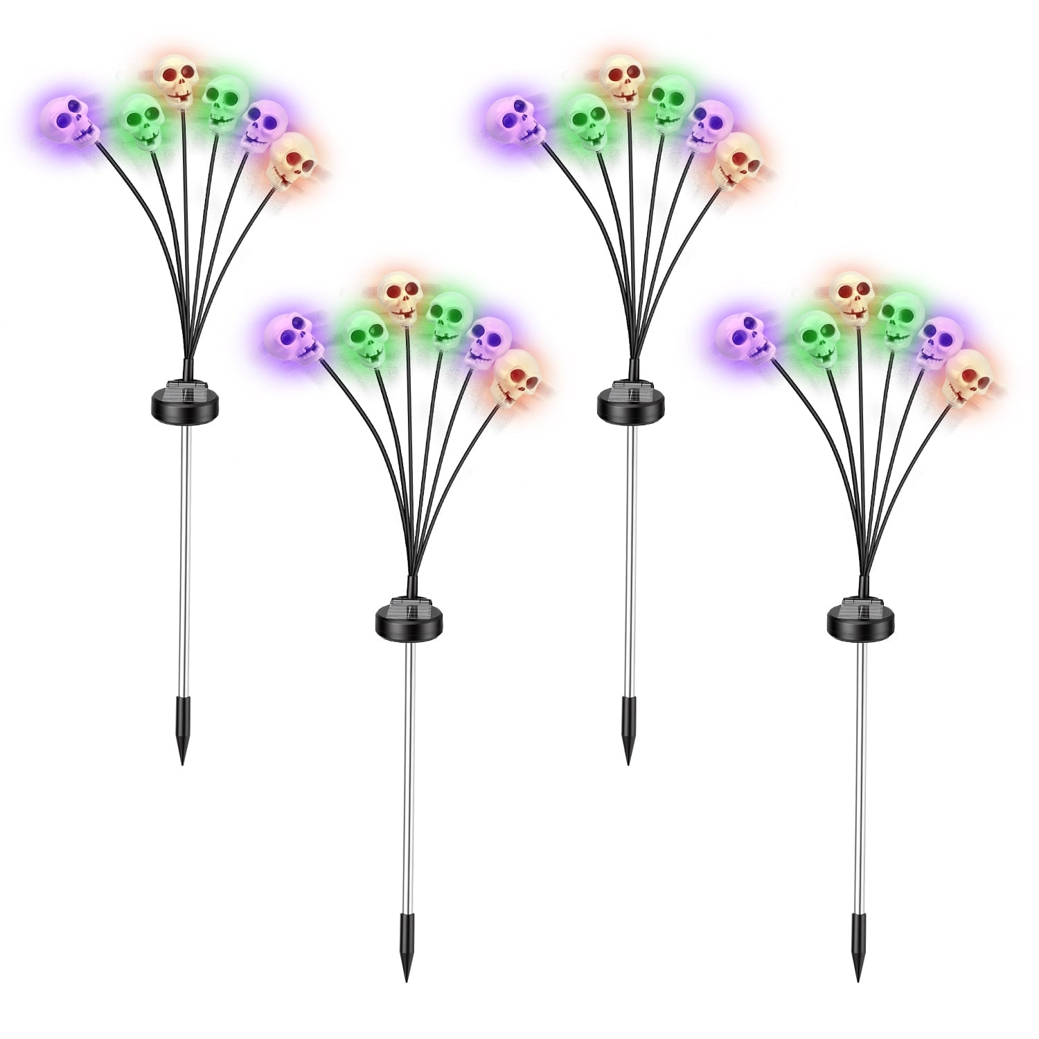 Solar Powered Halloween Pathway Decorations With Multi-Color Stakes - Image 3