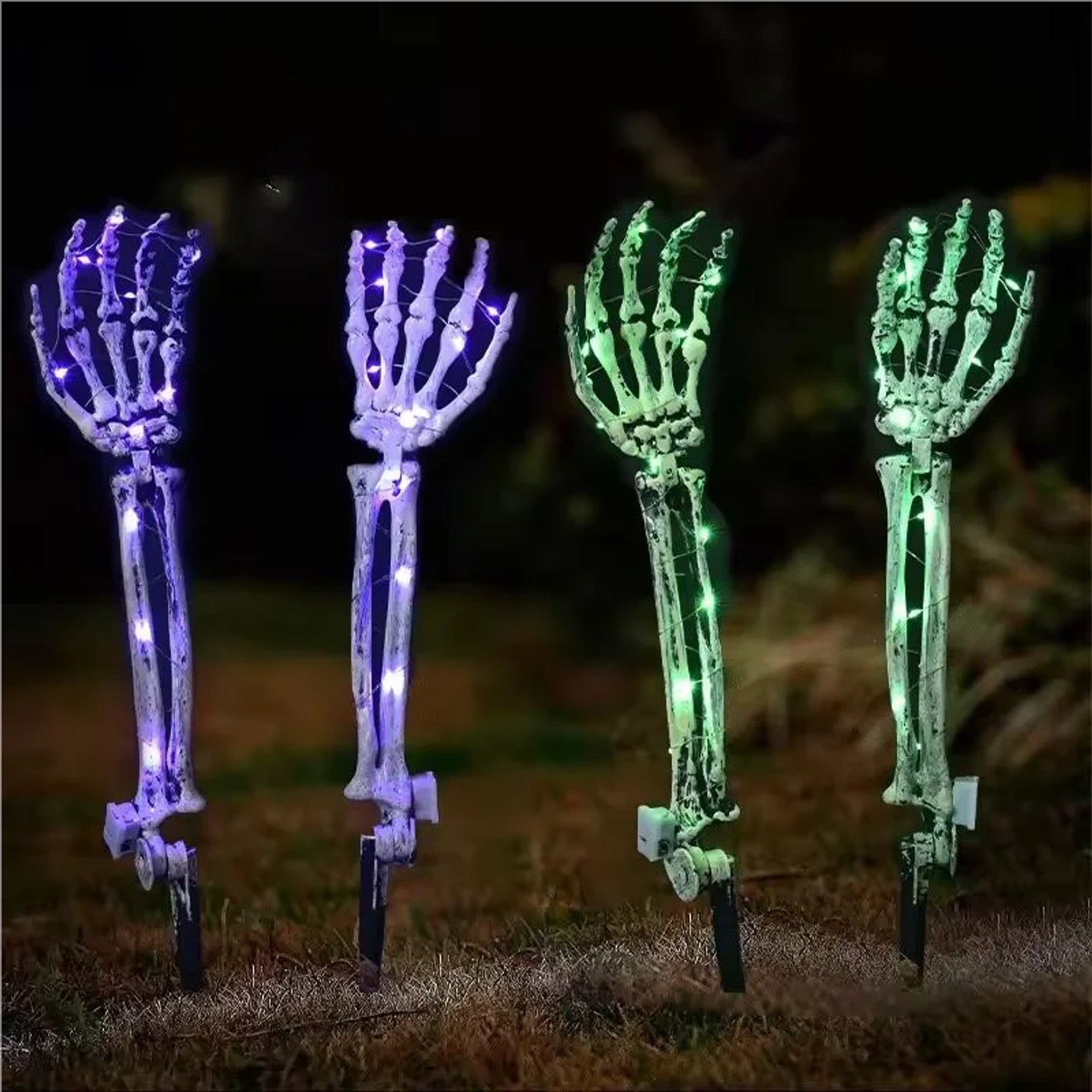 Solar Skeleton Hand Lights Outdoor Halloween Garden Decoration Powered Lighting Automatic Operation Weather-Resistant Construction - Image 2