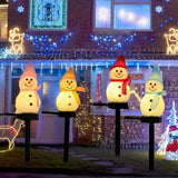 Solar Snowman Light With Rechargeable Solar Power Multicolor LED Ground Stake Outdoor Decoration For Garden And Yard Automatic Dusk Activation - Image 2