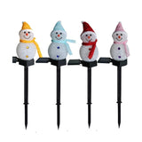 Solar Snowman Light With Rechargeable Solar Power Multicolor LED Ground Stake Outdoor Decoration For Garden And Yard Automatic Dusk Activation - Image 3