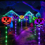 Solar Stake Halloween Pathway Decorations With Colour-Changing Pumpkin Lights - Image 1