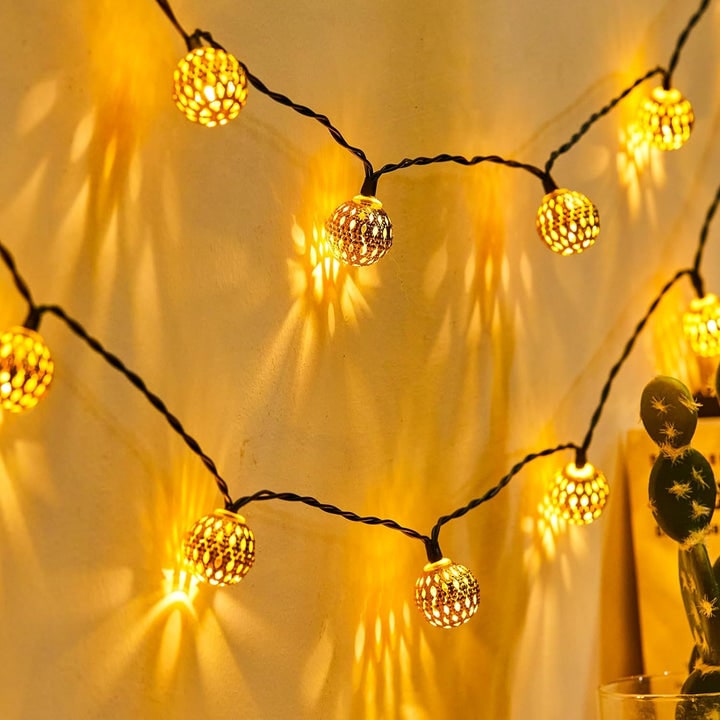Solar String Lights Moroccan Globe Fairy For Garden Patio Outdoor Weather Ready All-Evening Shine - Image 2