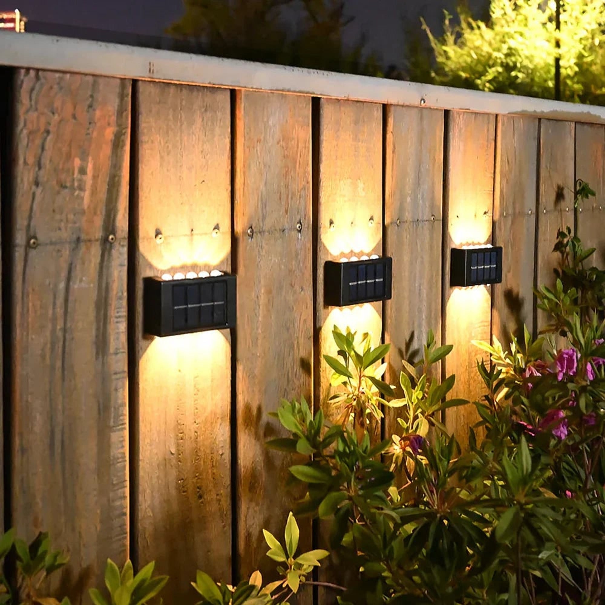 Solar Wall Lights Black Plastic Motion-Activated V-Shaped - Image 1