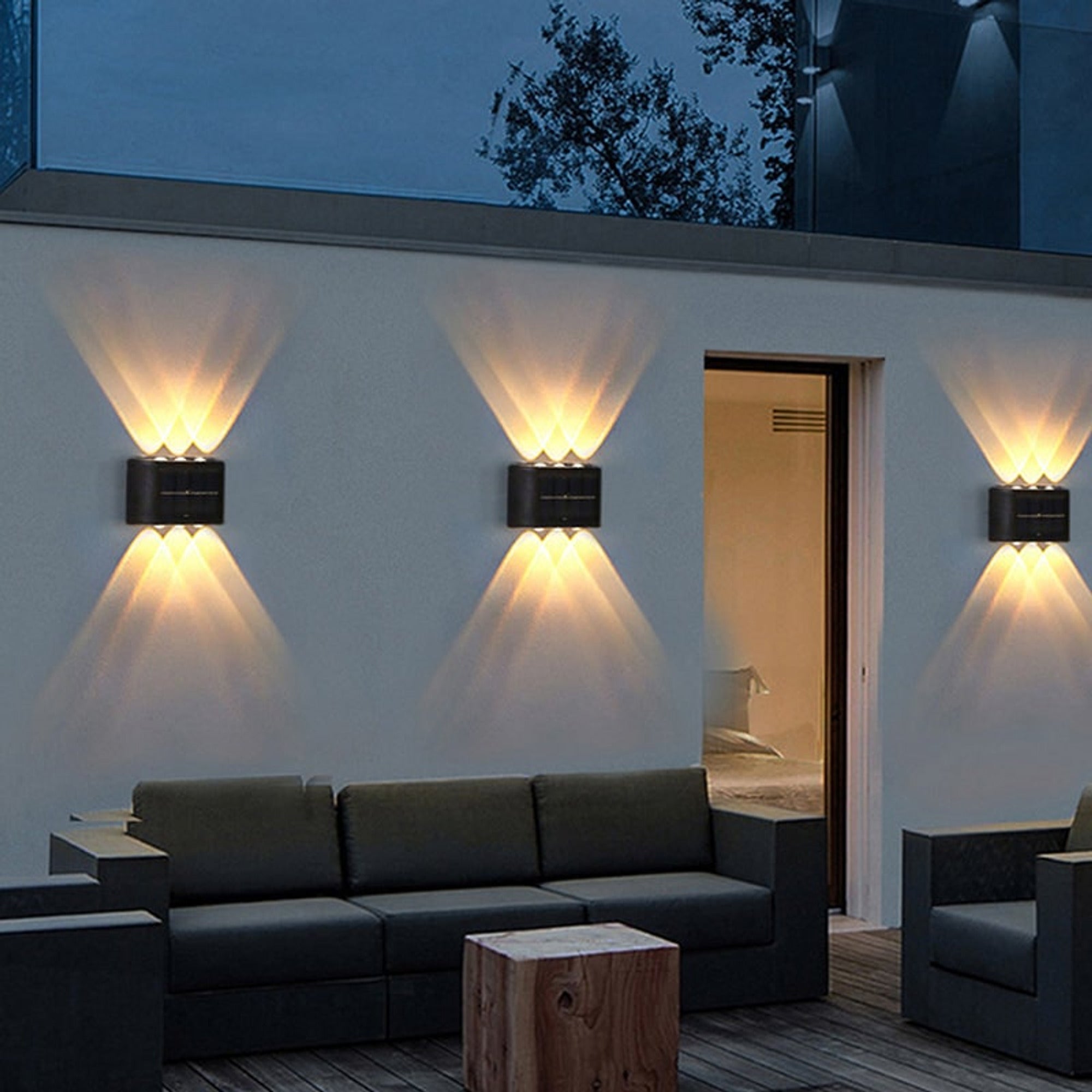 Solar Wall Lights Black Plastic Motion-Activated V-Shaped - Image 2