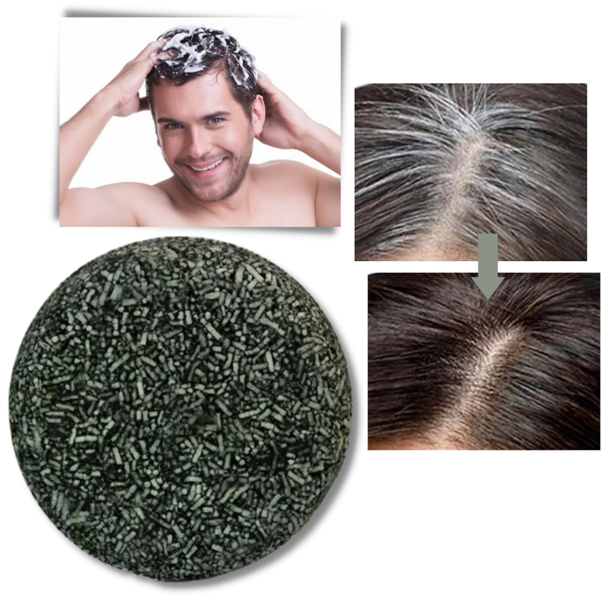 Solid Anti-Grey Shampoo Bar For Natural Hair Colour Revival - Image 1