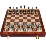 Solid- Folding Chess Set With Board - Image 4