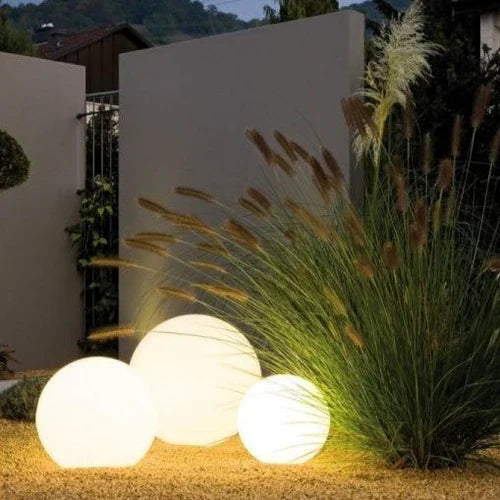 Modern PE Globe Outdoor Garden Light LED Rechargeable Lasson Living