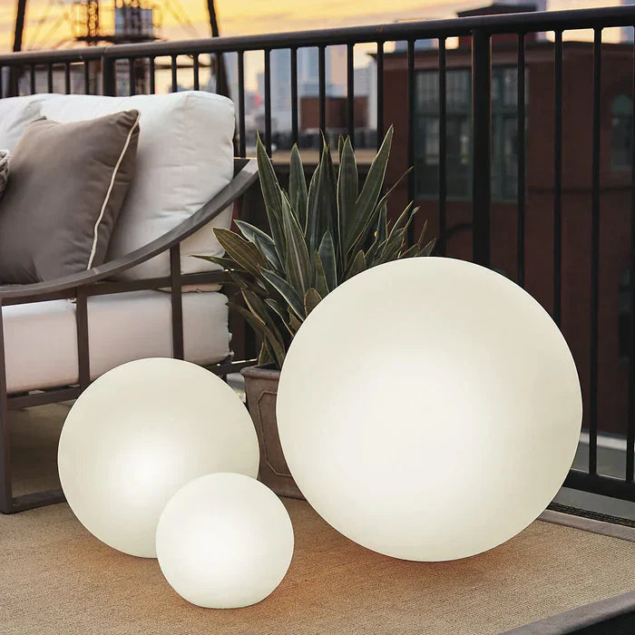 Modern PE Globe Outdoor Garden Light LED Rechargeable Lasson Living