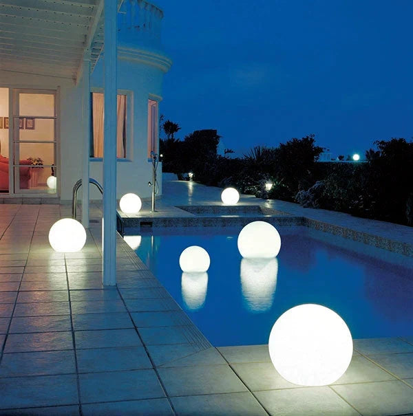 Modern PE Globe Outdoor Garden Light LED Rechargeable Lasson Living