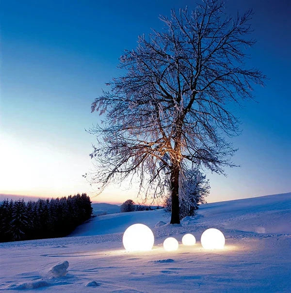Modern PE Globe Outdoor Garden Light LED Rechargeable Lasson Living