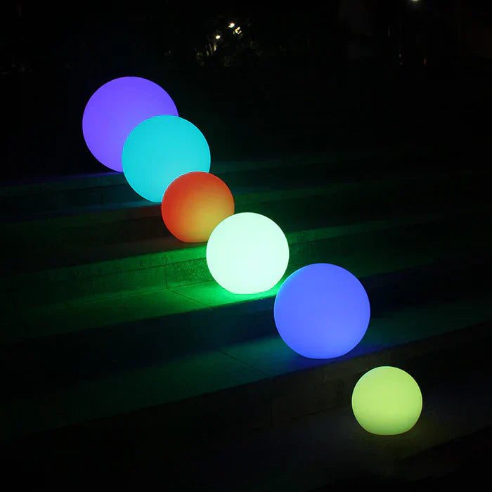 Modern PE Globe Outdoor Garden Light LED Rechargeable Lasson Living