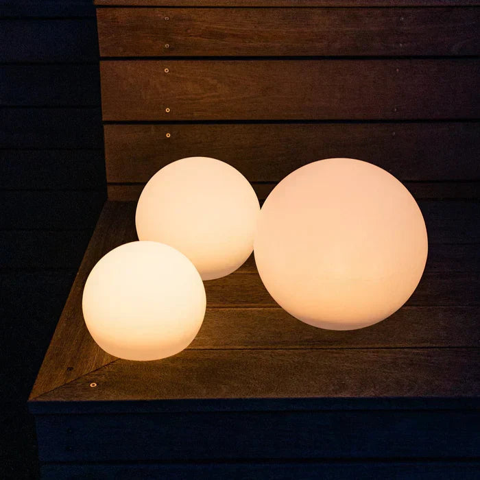 Modern PE Globe Outdoor Garden Light LED Rechargeable Lasson Living