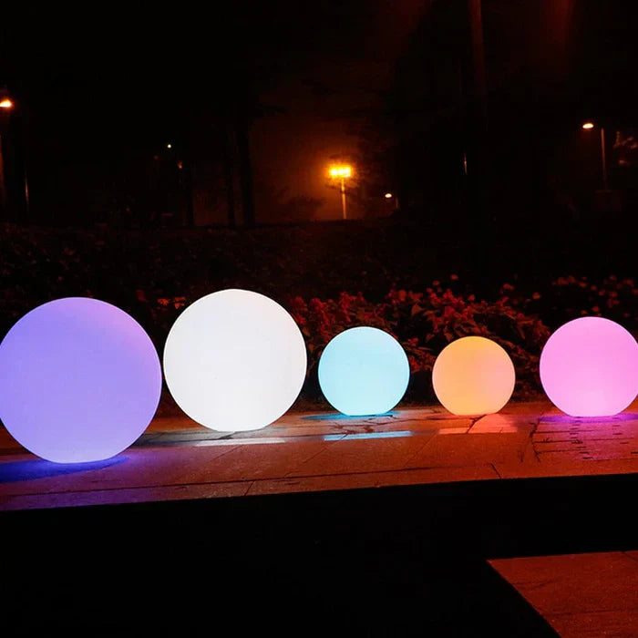 Modern PE Globe Outdoor Garden Light LED Rechargeable Lasson Living