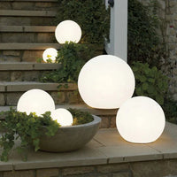 Modern PE Globe Outdoor Garden Light LED Rechargeable Lasson Living