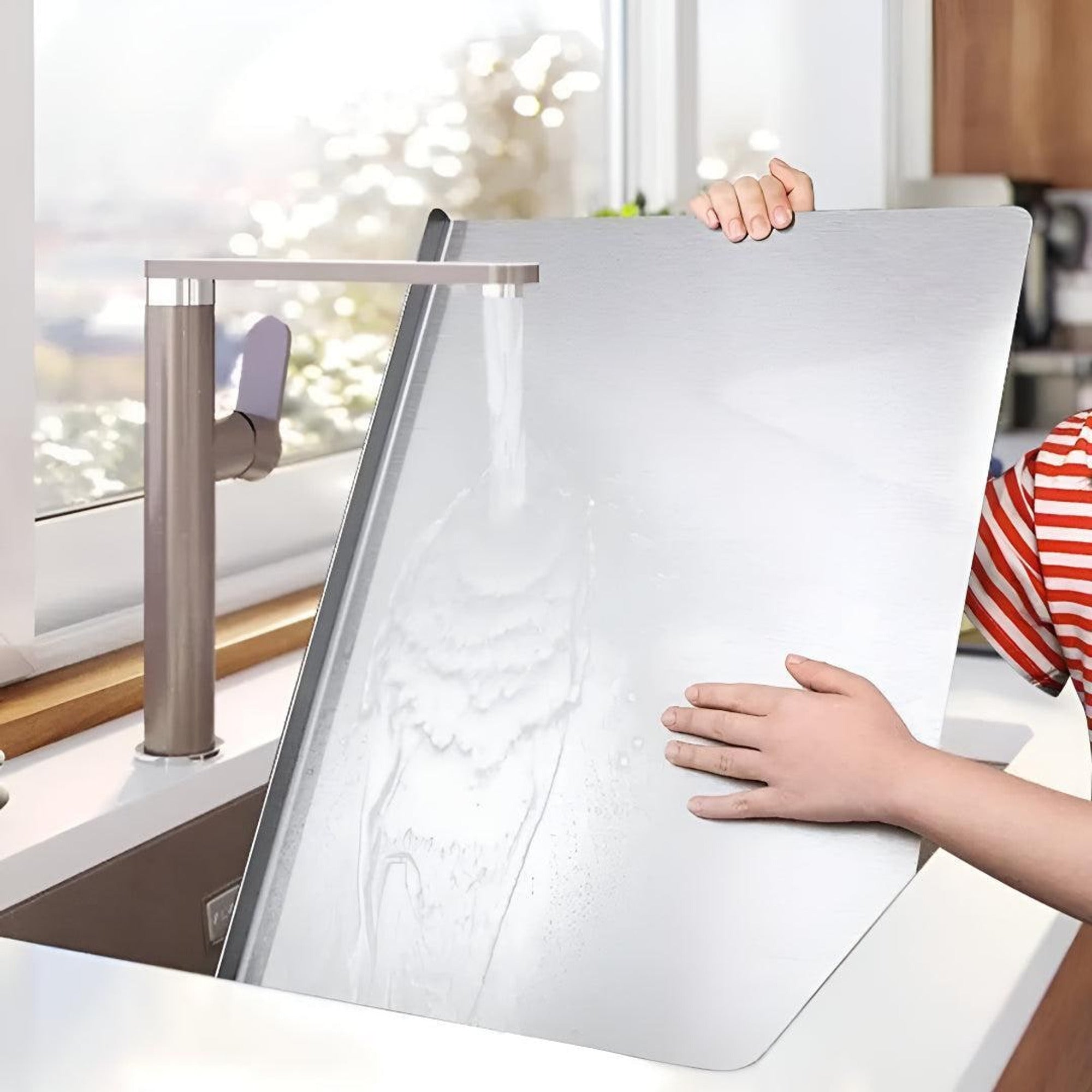 Stainless Steel Cutting Board With Spill Guard For Clean Food Prep And Non-Porous Surface - Image 2