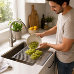 Stainless Steel Folding Drain Rack Expandable Sink Organizer With Space-Saving Kitchen Storage - Image 10