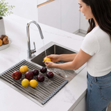 Stainless Steel Folding Drain Rack Expandable Sink Organizer With Space-Saving Kitchen Storage - Image 11
