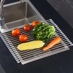 Stainless Steel Folding Drain Rack Expandable Sink Organizer With Space-Saving Kitchen Storage - Image 14
