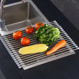 Stainless Steel Folding Drain Rack Expandable Sink Organizer With Space-Saving Kitchen Storage - Image 14