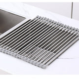 Stainless Steel Folding Drain Rack Expandable Sink Organizer With Space-Saving Kitchen Storage - Image 5