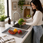 Stainless Steel Folding Drain Rack Expandable Sink Organizer With Space-Saving Kitchen Storage - Image 9