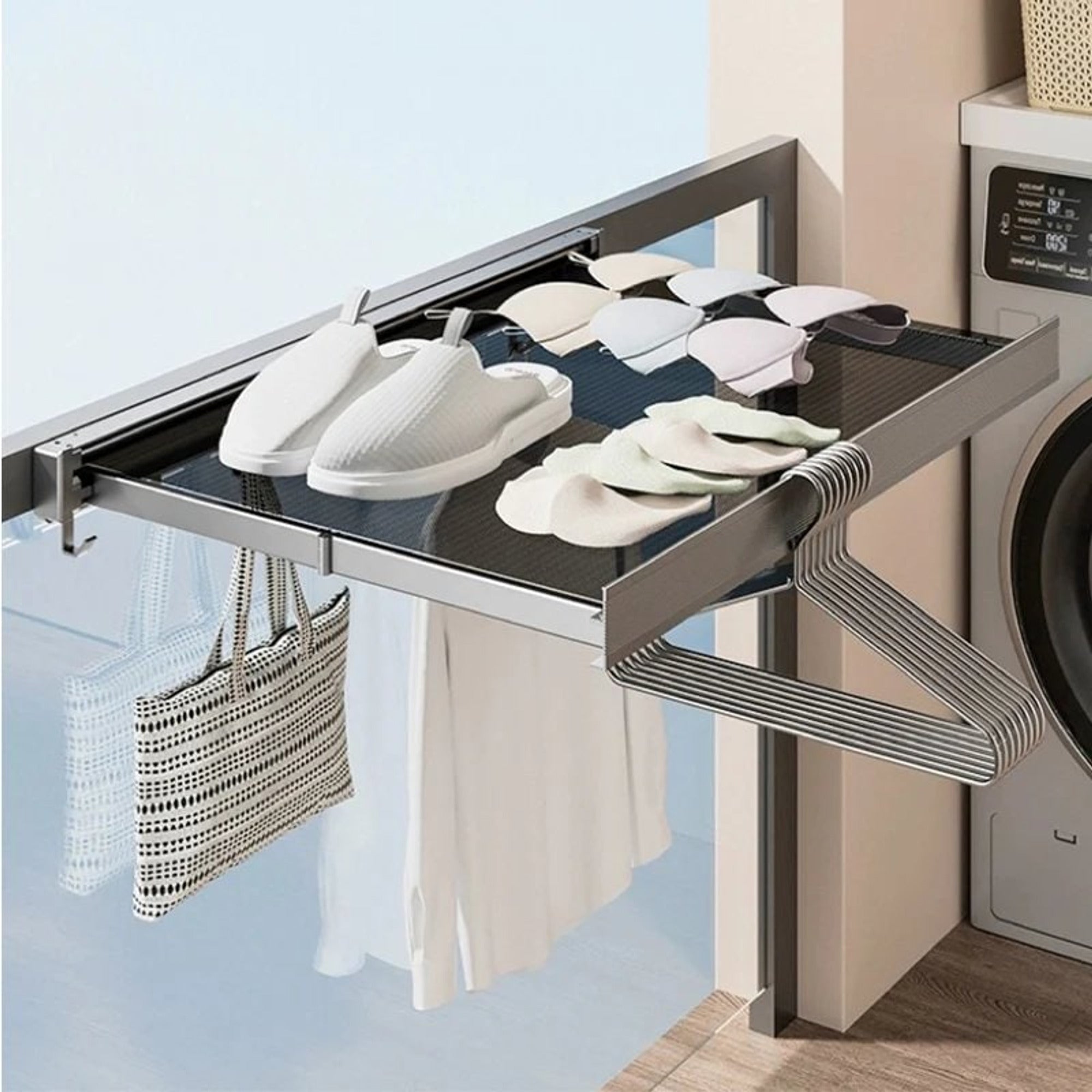 Storage Rack Retractable Invisible Space-Saving Drying Solution Preserve Your Clothes' Integrity - Image 2
