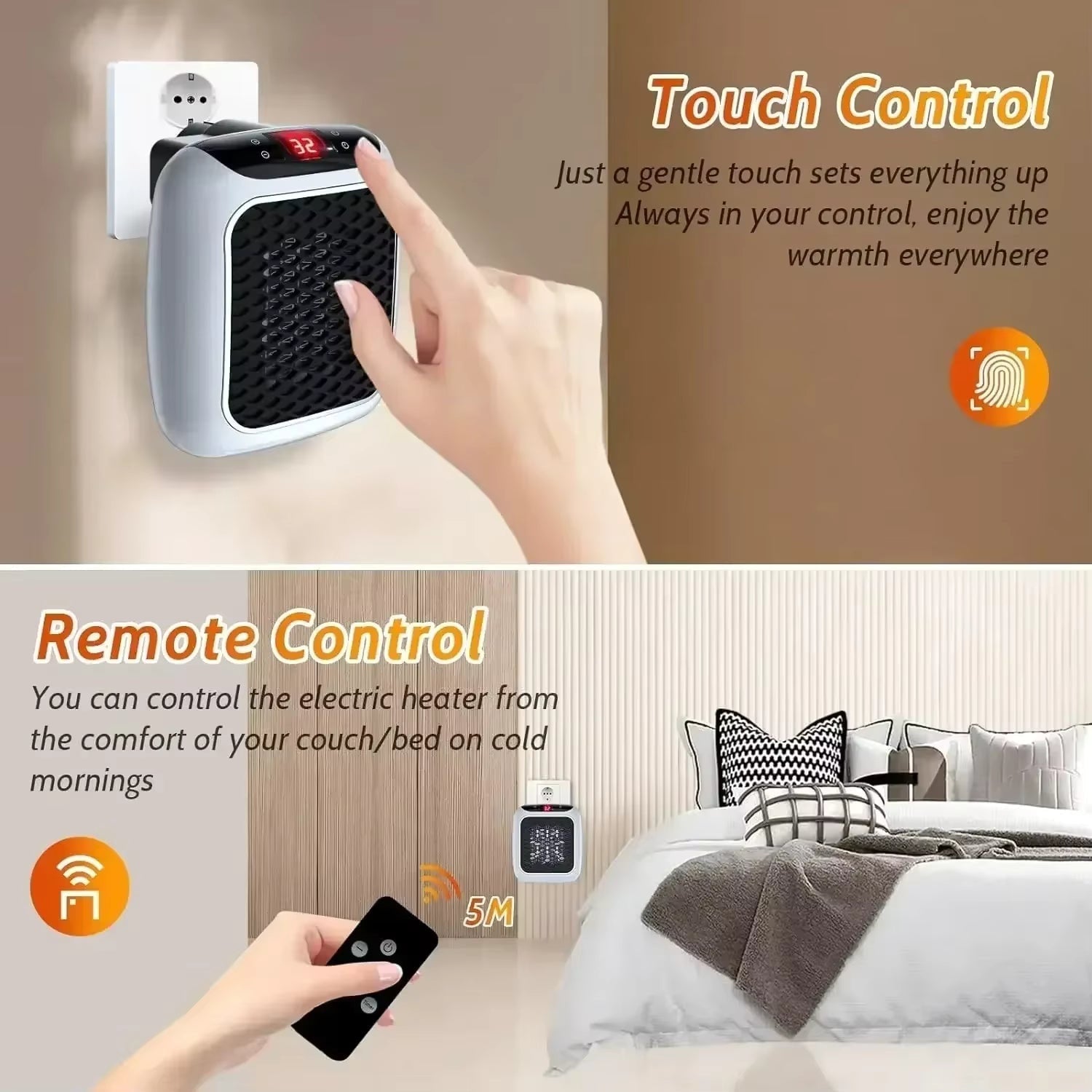 SusanSmith Mini Heater With Quick Heating Remote Control Portable Electric Ceramic For Room Use - Image 2