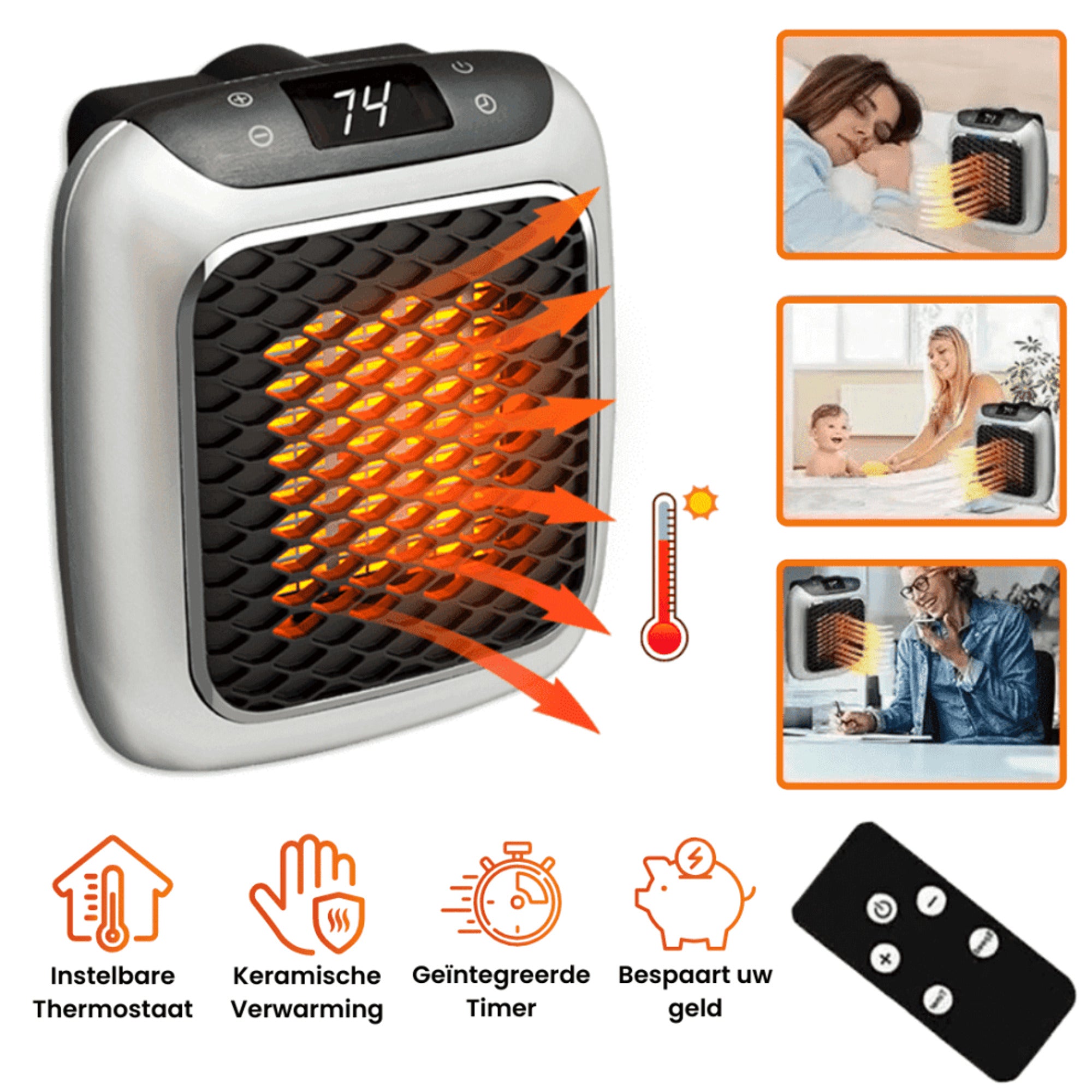 SusanSmith Mini Heater With Quick Heating Remote Control Portable Electric Ceramic For Room Use - Image 1