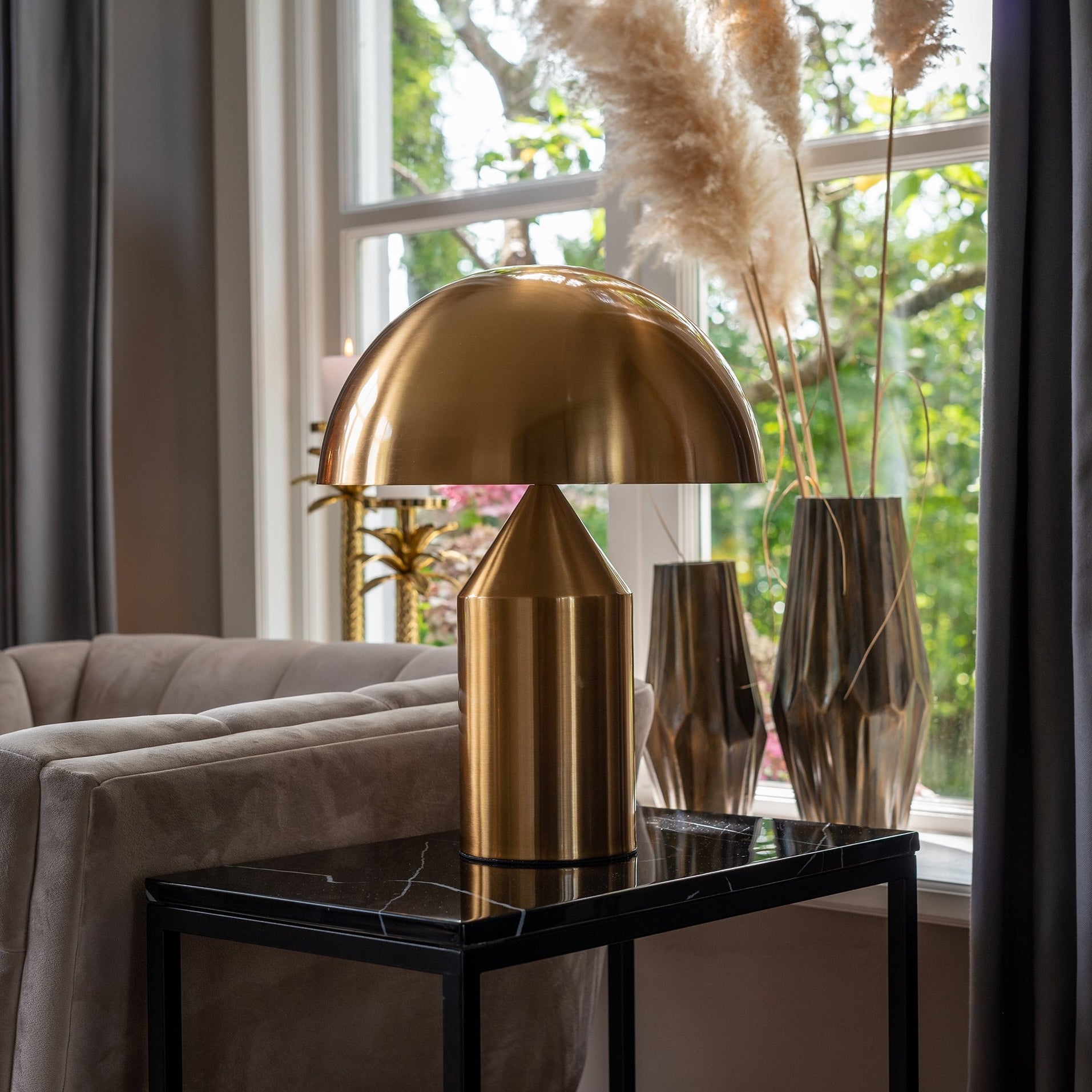 Nordic Brass Dome LED Table Lamp 3-Light Lasson Living