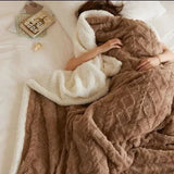 Thick Fleece Blanket With Quilted Lambswool Texture - Image 1