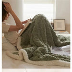 Thick Fleece Blanket With Quilted Lambswool Texture - Image 4
