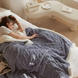 Thick Fleece Blanket With Quilted Lambswool Texture - Image 7